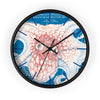 Octopus Red Blue Map Vintage Nautical Ink Art Wall Clock Black / 10 Home Decor