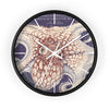 Octopus Red Purple Vintage Map Nautical Ink Art Wall Clock Black / White 10 Home Decor