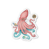 Octopus Salmon Pink Teal And The Planets Ink Art Die-Cut Magnets 2 X / 1 Pc Home Decor