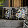 Octopus Steel Blue Vintage Map Dark Watercolor Art Spun Polyester Square Pillow Case Home Decor