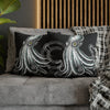 Octopus Stipplink Black White Green Ink Art Spun Polyester Square Pillow Case Home Decor