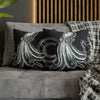 Octopus Stipplink Black White Green Ink Art Spun Polyester Square Pillow Case Home Decor