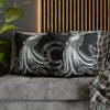 Octopus Stipplink Black White Green Ink Art Spun Polyester Square Pillow Case Home Decor