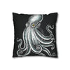 Octopus Stipplink Black White Green Ink Art Spun Polyester Square Pillow Case Home Decor