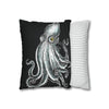 Octopus Stipplink Black White Green Ink Art Spun Polyester Square Pillow Case Home Decor