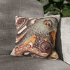 Octopus Tangerine Watercolor Ink Art Spun Polyester Square Pillow Case 14 × Home Decor