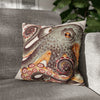 Octopus Tangerine Watercolor Ink Art Spun Polyester Square Pillow Case 16 × Home Decor
