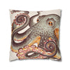 Octopus Tangerine Watercolor Ink Art Spun Polyester Square Pillow Case Home Decor