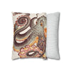 Octopus Tangerine Watercolor Ink Art Spun Polyester Square Pillow Case Home Decor