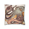 Octopus Tangerine Watercolor Ink Art Spun Polyester Square Pillow Case Home Decor