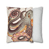 Octopus Tangerine Watercolor Ink Art Spun Polyester Square Pillow Case Home Decor