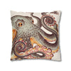 Octopus Tangerine Watercolor Ink Art Spun Polyester Square Pillow Case Home Decor