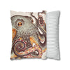 Octopus Tangerine Watercolor Ink Art Spun Polyester Square Pillow Case Home Decor