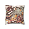 Octopus Tangerine Watercolor Ink Art Spun Polyester Square Pillow Case Home Decor
