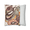Octopus Tangerine Watercolor Ink Art Spun Polyester Square Pillow Case Home Decor