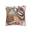 Octopus Tangerine Watercolor Ink Art Spun Polyester Square Pillow Case Home Decor