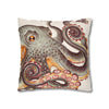 Octopus Tangerine Watercolor Ink Art Spun Polyester Square Pillow Case Home Decor