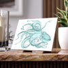 Octopus Teal Dance Ink Art Ceramic Photo Tile 6 × 8 / Matte Home Decor