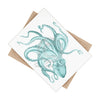 Octopus Teal Dance Ink Art Ceramic Photo Tile Home Decor