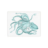 Octopus Teal Dance Ink Art Ceramic Photo Tile Home Decor