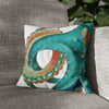 Octopus Teal Watercolor Art Ii Spun Polyester Square Pillow Case 14 × Home Decor