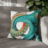 Octopus Teal Watercolor Art Ii Spun Polyester Square Pillow Case 18 × Home Decor