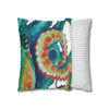 Octopus Teal Watercolor Art Ii Spun Polyester Square Pillow Case Home Decor