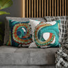 Octopus Teal Watercolor Art Ii Spun Polyester Square Pillow Case Home Decor