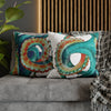 Octopus Teal Watercolor Art Ii Spun Polyester Square Pillow Case Home Decor