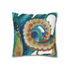 Octopus Teal Watercolor Art Ii Spun Polyester Square Pillow Case Home Decor