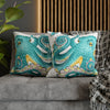 Octopus Teal Watercolor Ii Ink Art Spun Polyester Square Pillow Case Home Decor