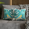 Octopus Teal Watercolor Ii Ink Art Spun Polyester Square Pillow Case Home Decor