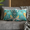 Octopus Teal Watercolor Ink Art Spun Polyester Square Pillow Case Home Decor