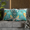 Octopus Teal Watercolor Ink Art Spun Polyester Square Pillow Case Home Decor