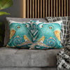 Octopus Teal Watercolor Ink Art Spun Polyester Square Pillow Case Home Decor