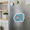 Octopus Tentacles Blue Rainbow Watercolor Art Die-Cut Magnets Home Decor