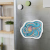Octopus Tentacles Blue Rainbow Watercolor Art Die-Cut Magnets Home Decor