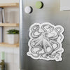 Octopus Tentacles Kraken Black White Ink Art Die-Cut Magnets Home Decor