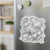 Octopus Tentacles Kraken Black White Ink Art Die-Cut Magnets Home Decor