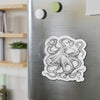 Octopus Tentacles Kraken Black White Ink Art Die-Cut Magnets Home Decor