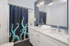 Octopus Tentacles Kraken Blue Galaxy Watercolor Shower Curtains Home Decor