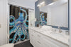 Octopus Tentacles Kraken! Blue Teal On Black Shower Curtain Home Decor