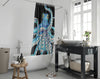 Octopus Tentacles Kraken! Blue Teal On Black Shower Curtain Home Decor