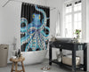 Octopus Tentacles Kraken! Blue Teal On Black Shower Curtain Home Decor