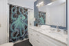 Octopus Tentacles Kraken Teal Vintage Map Shower Curtains Home Decor