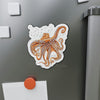 Octopus Tentacles Orange Red Dancing Ink Art Die-Cut Magnets Home Decor