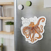 Octopus Tentacles Orange Red Dancing Ink Art Die-Cut Magnets Home Decor