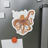 Octopus Tentacles Orange Red Dancing Ink Art Die-Cut Magnets Home Decor