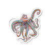 Octopus Tentacles Pink Orange Dancing Ink Art Die-Cut Magnets 4 X / 1 Pc Home Decor
