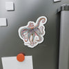 Octopus Tentacles Pink Orange Dancing Ink Art Die-Cut Magnets Home Decor